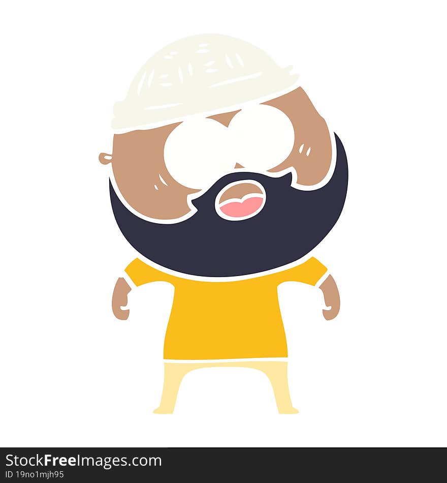 flat color style cartoon bearded man