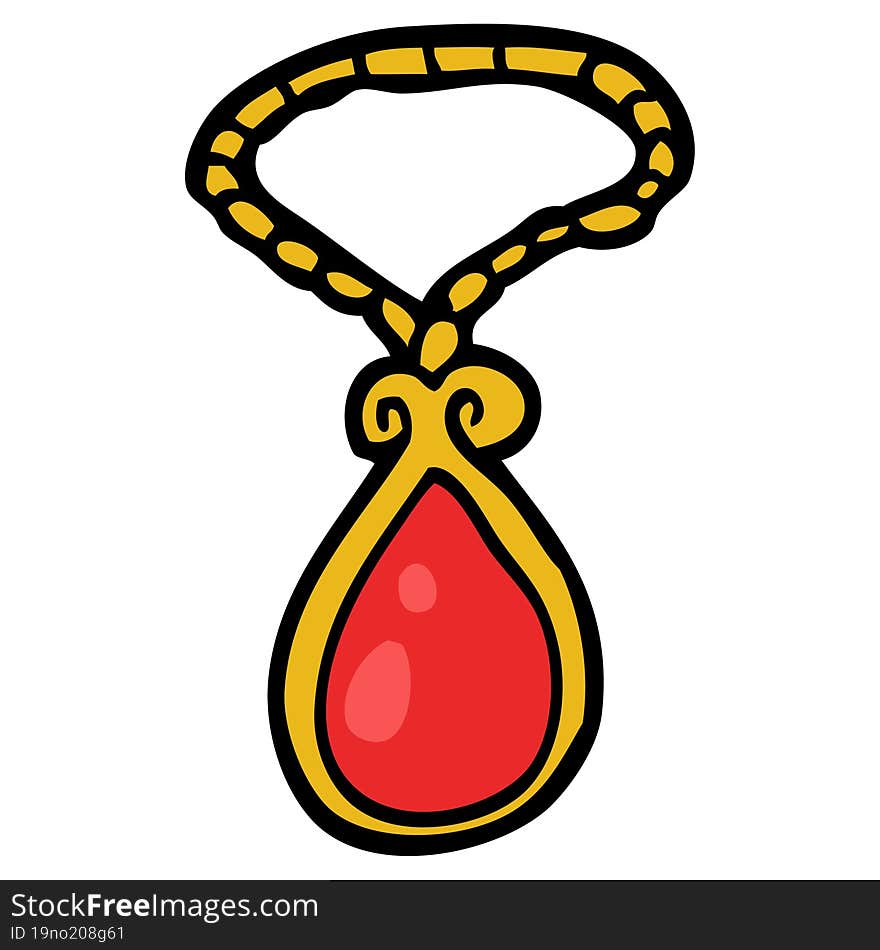 cartoon doodle red pendant