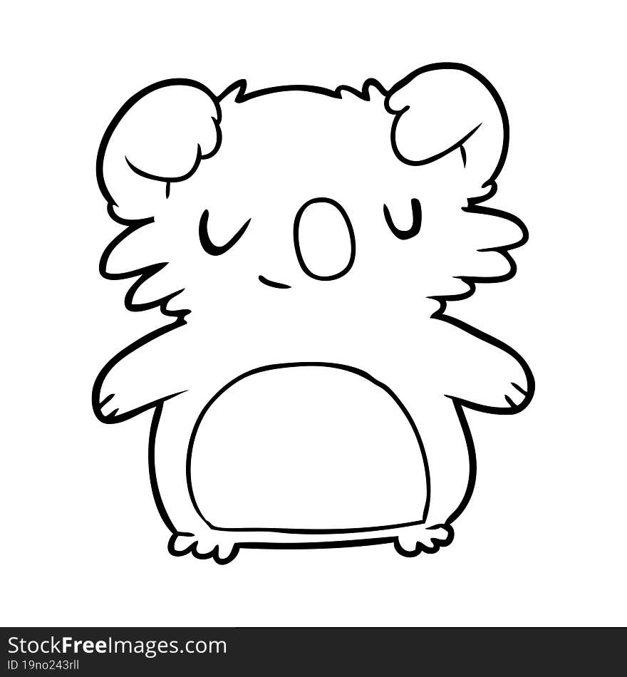 cute line drawing of a koala. cute line drawing of a koala