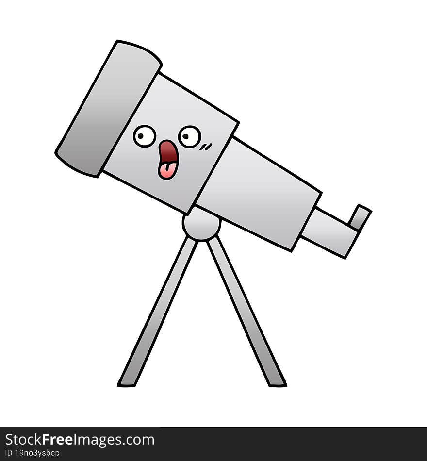 gradient shaded cartoon telescope