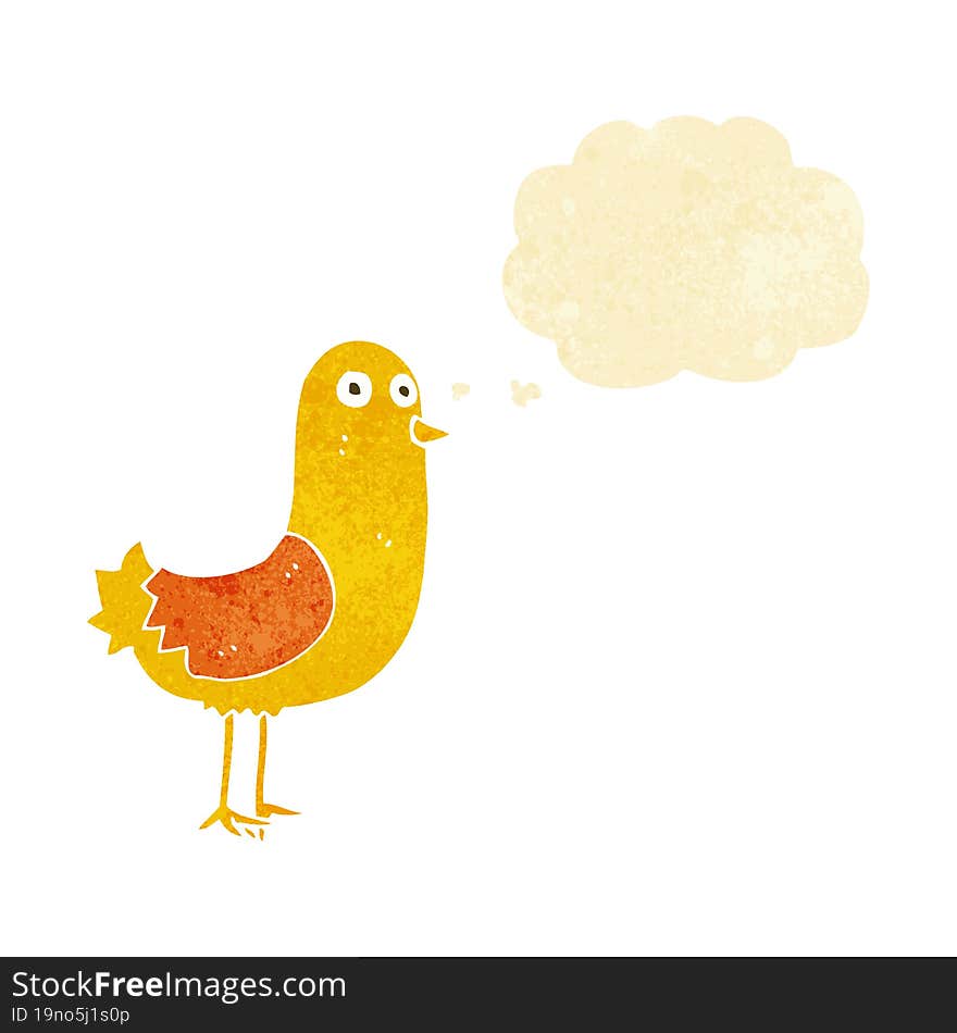 cartoon bird with thought bubble