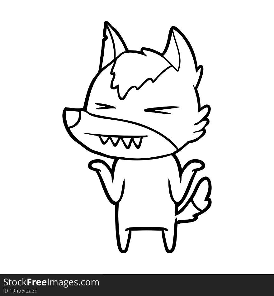 angry wolf cartoon. angry wolf cartoon