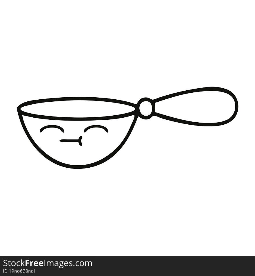 line drawing cartoon of a measuring spoon