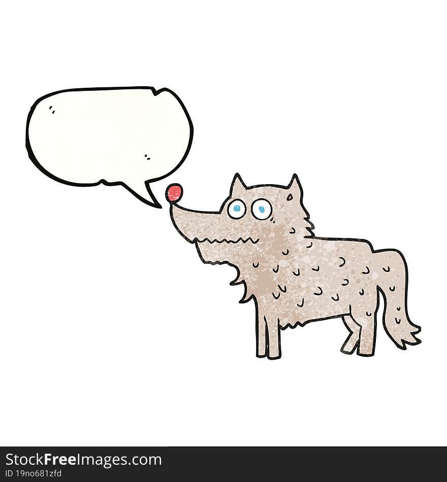 freehand speech bubble textured cartoon dog