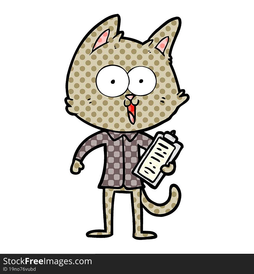 funny cartoon cat wearing shirt and tie. funny cartoon cat wearing shirt and tie