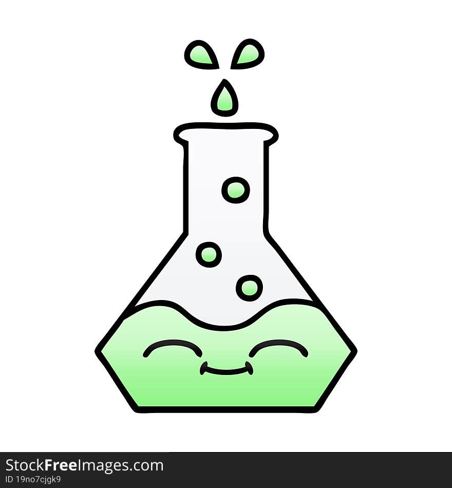 gradient shaded cartoon science beaker