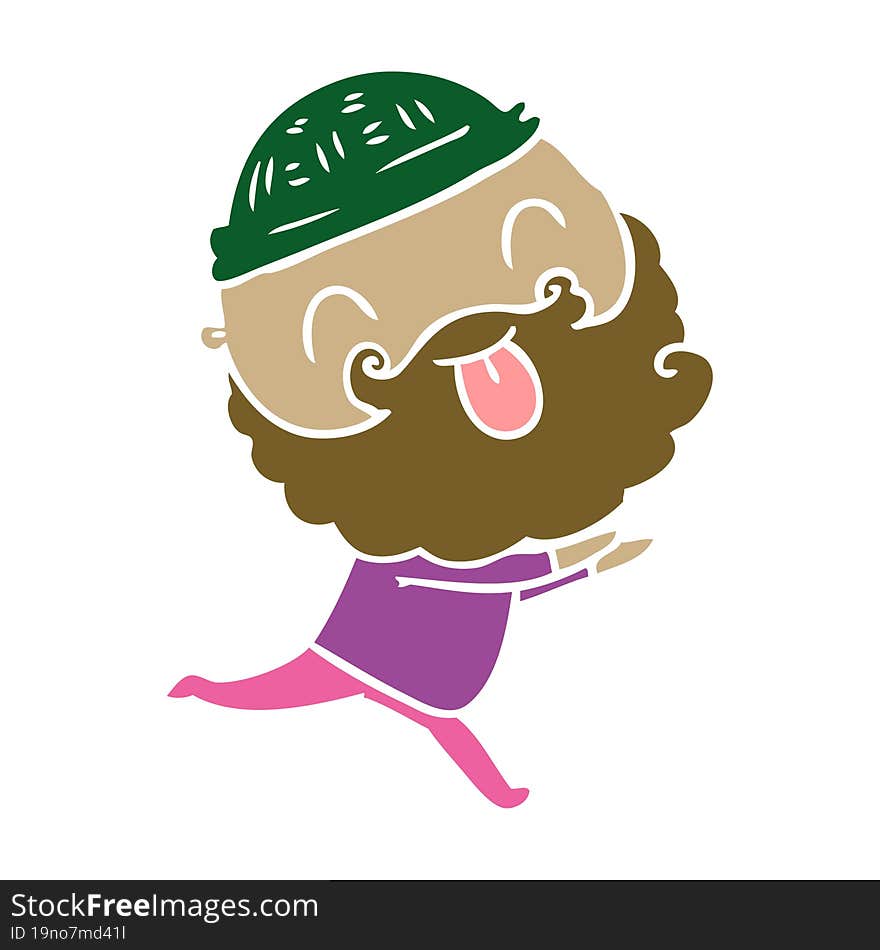 running man with beard sticking out tongue