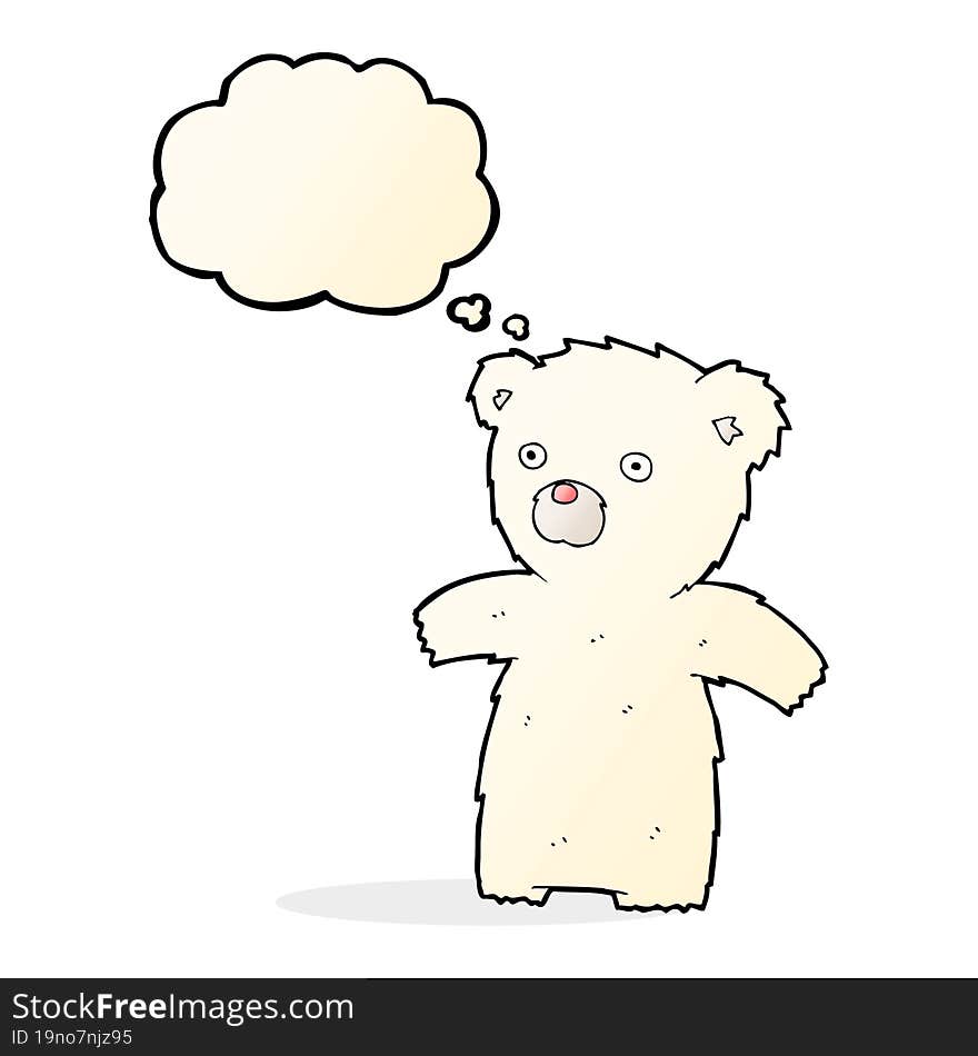 cartoon polar bear with thought bubble