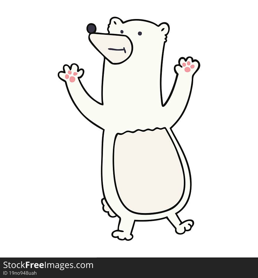 quirky hand drawn cartoon polar bear