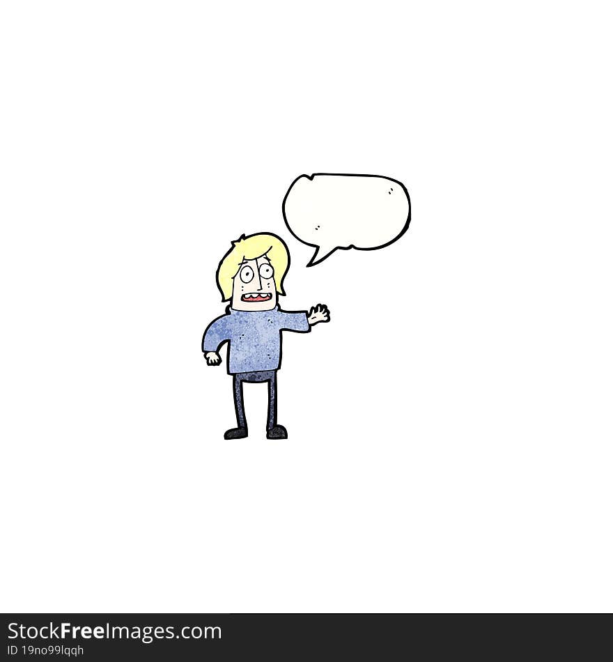 Cartoon Man With Speech Bubble