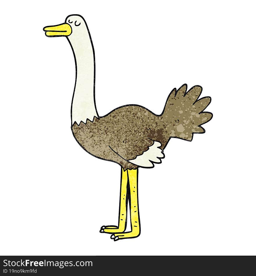 textured cartoon ostrich