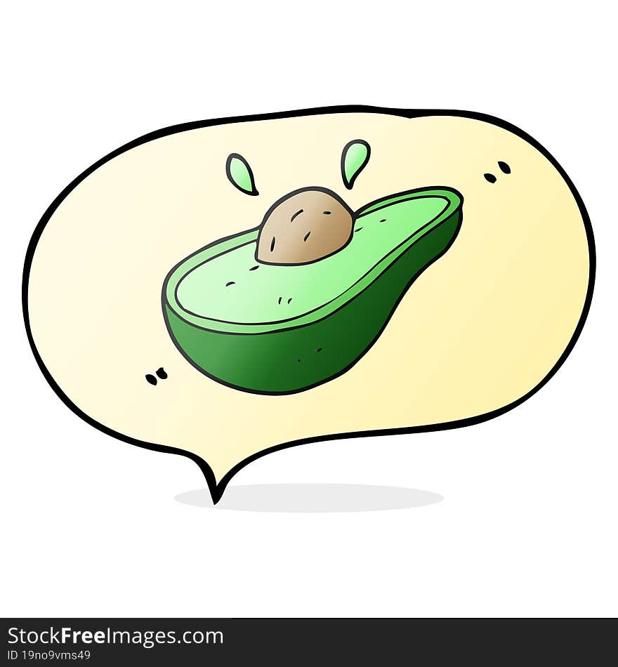 speech bubble cartoon avocado