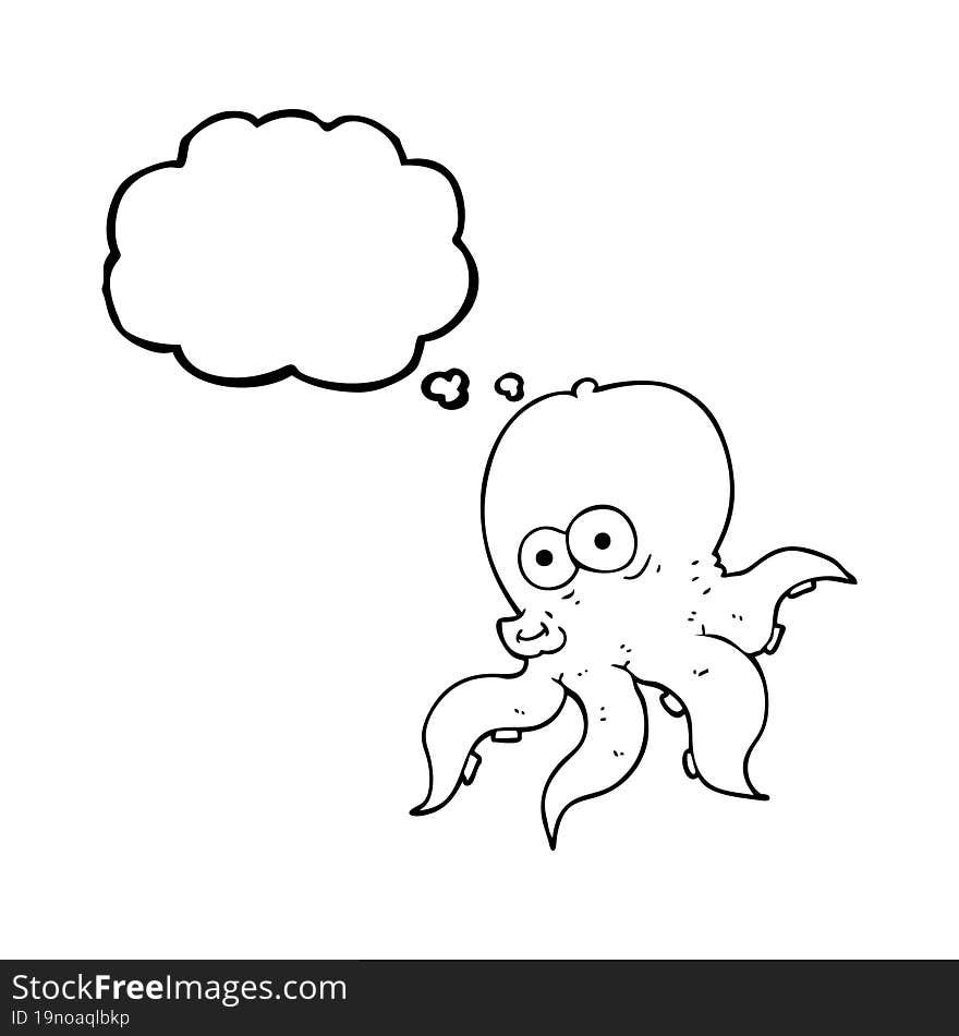 thought bubble cartoon octopus