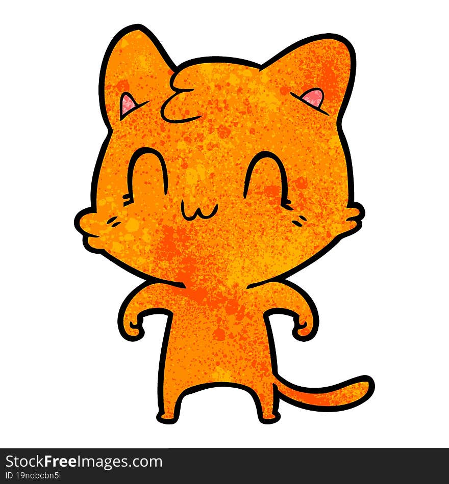 cartoon happy cat. cartoon happy cat