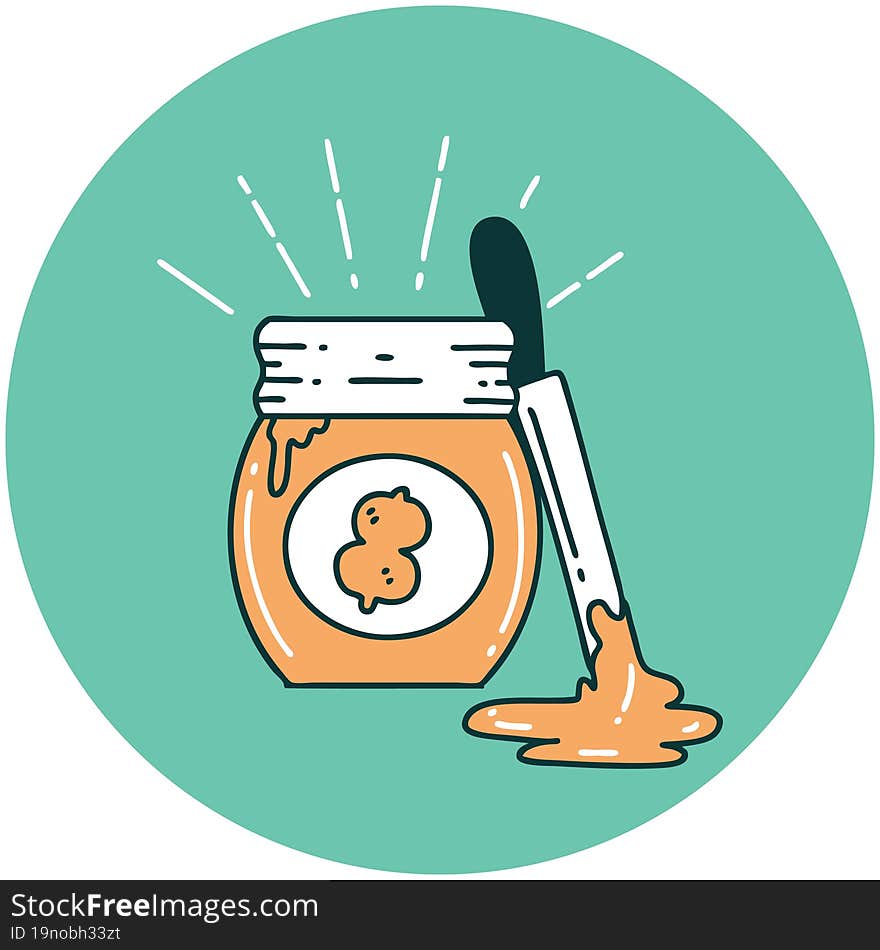 icon of a tattoo style peanut butter