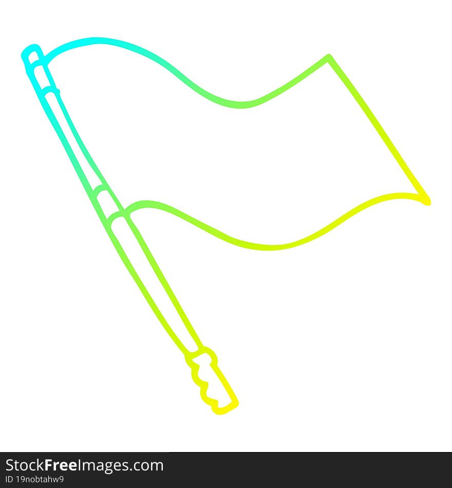 Cold Gradient Line Drawing Cartoon Flag