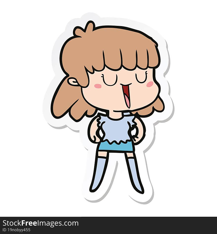 sticker of a cartoon woman