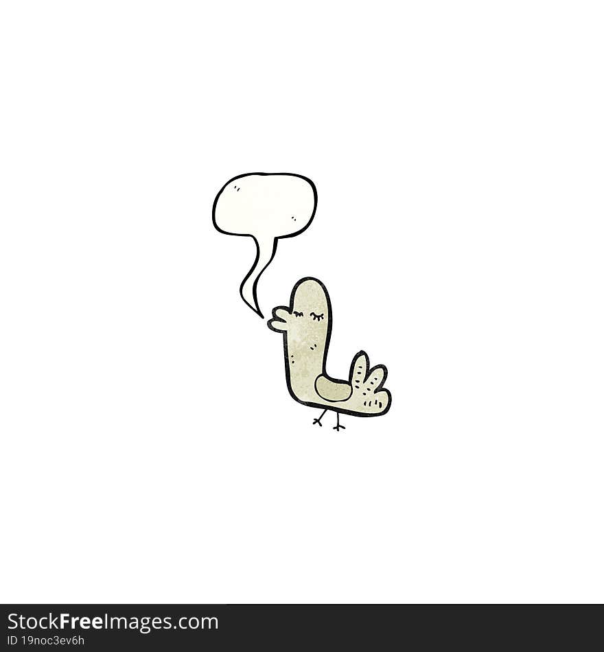 Cartoon Bird With Speech Bubble