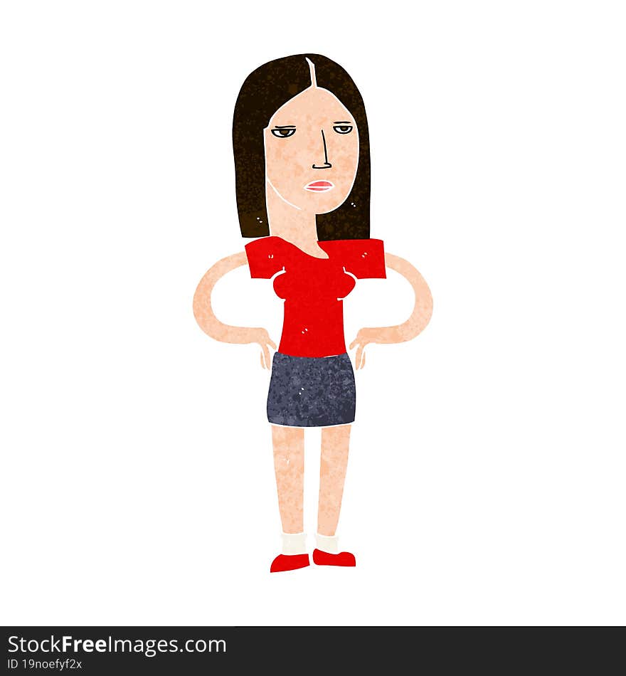 Cartoon Woman With Hands On Hips