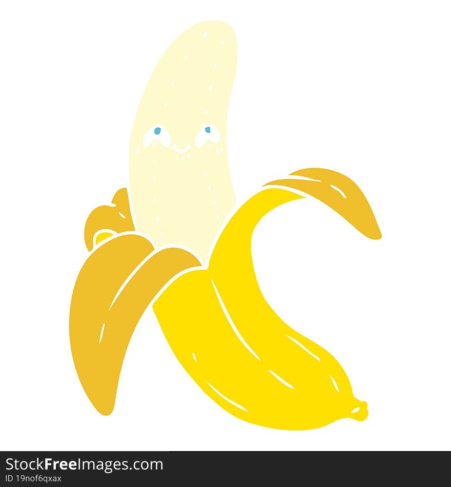 flat color style cartoon crazy happy banana