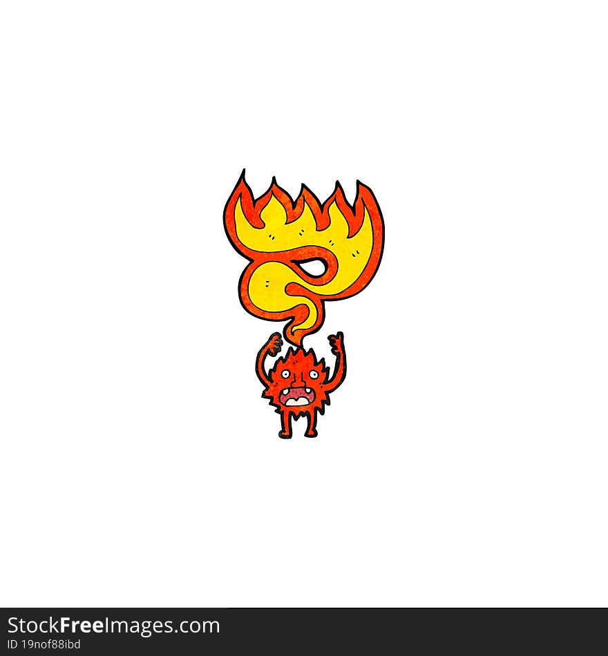 cartoon little fire imp