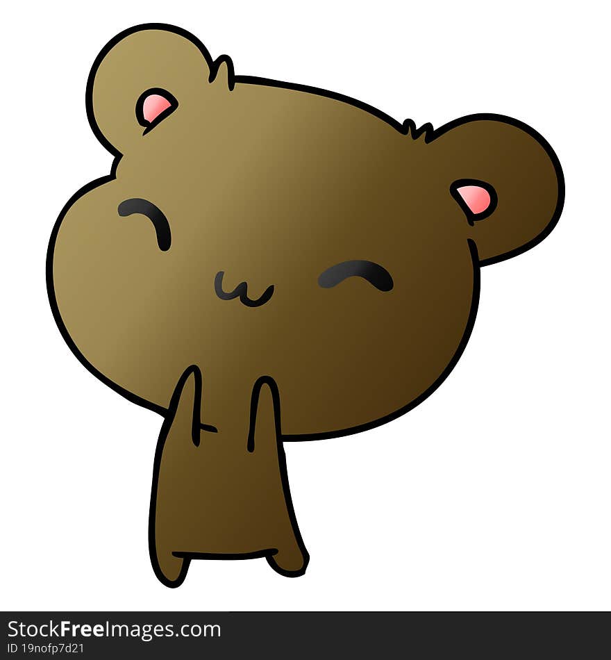 gradient cartoon illustration kawaii cute teddy bear. gradient cartoon illustration kawaii cute teddy bear