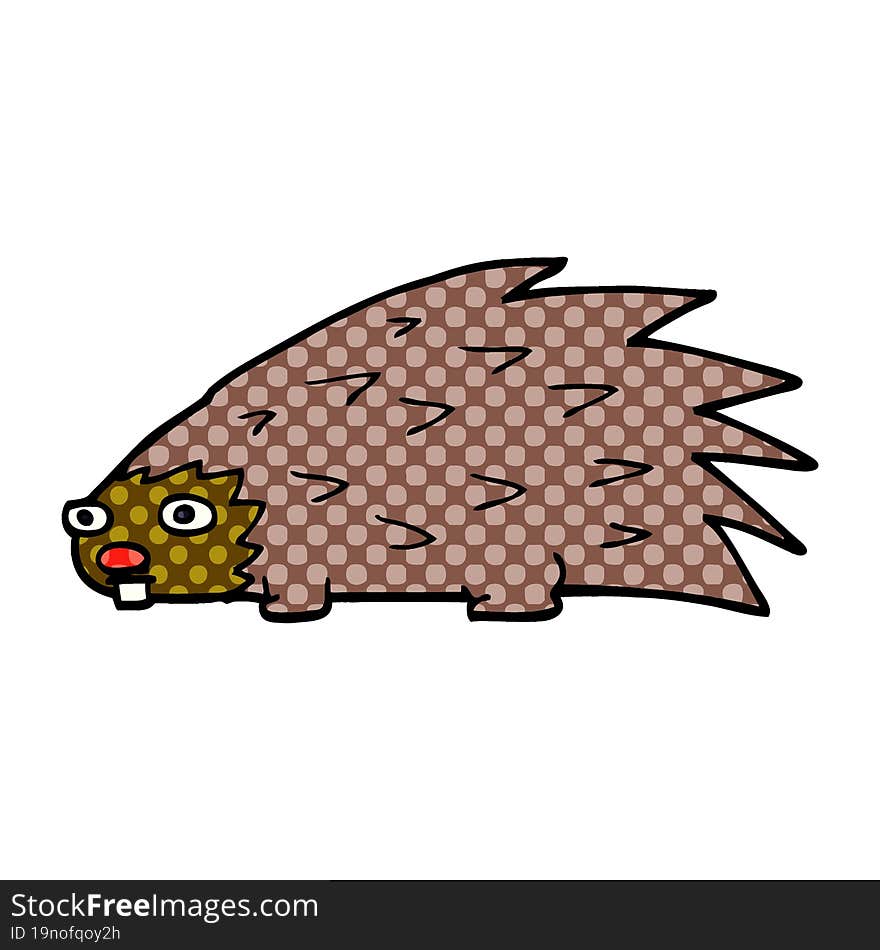 Cartoon Doodle Spiky Hedgehog