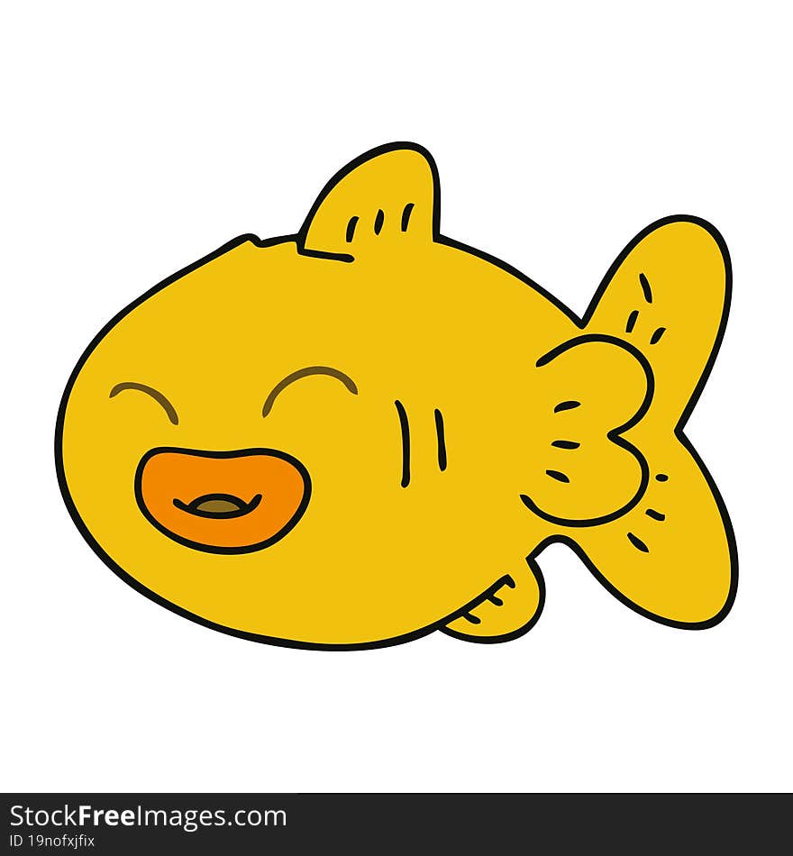 quirky hand drawn cartoon fish