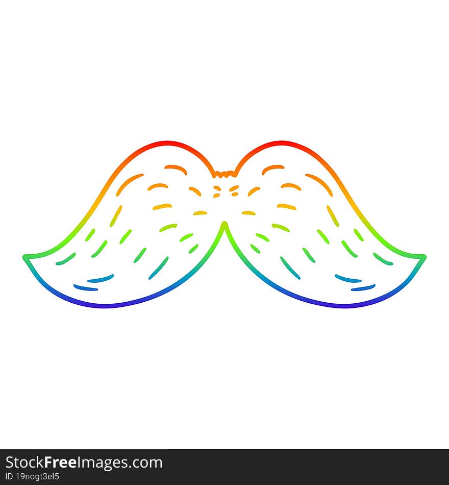 rainbow gradient line drawing cartoon mustache