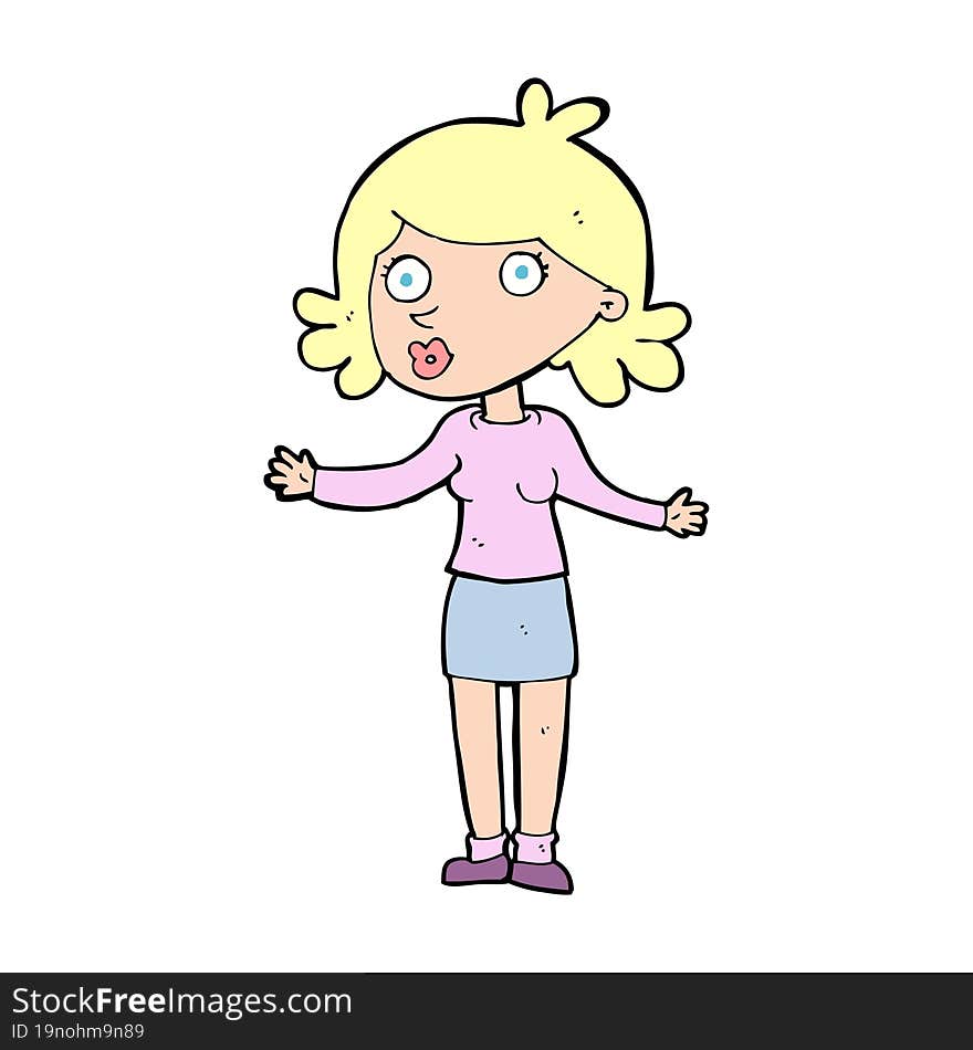 cartoon confused woman