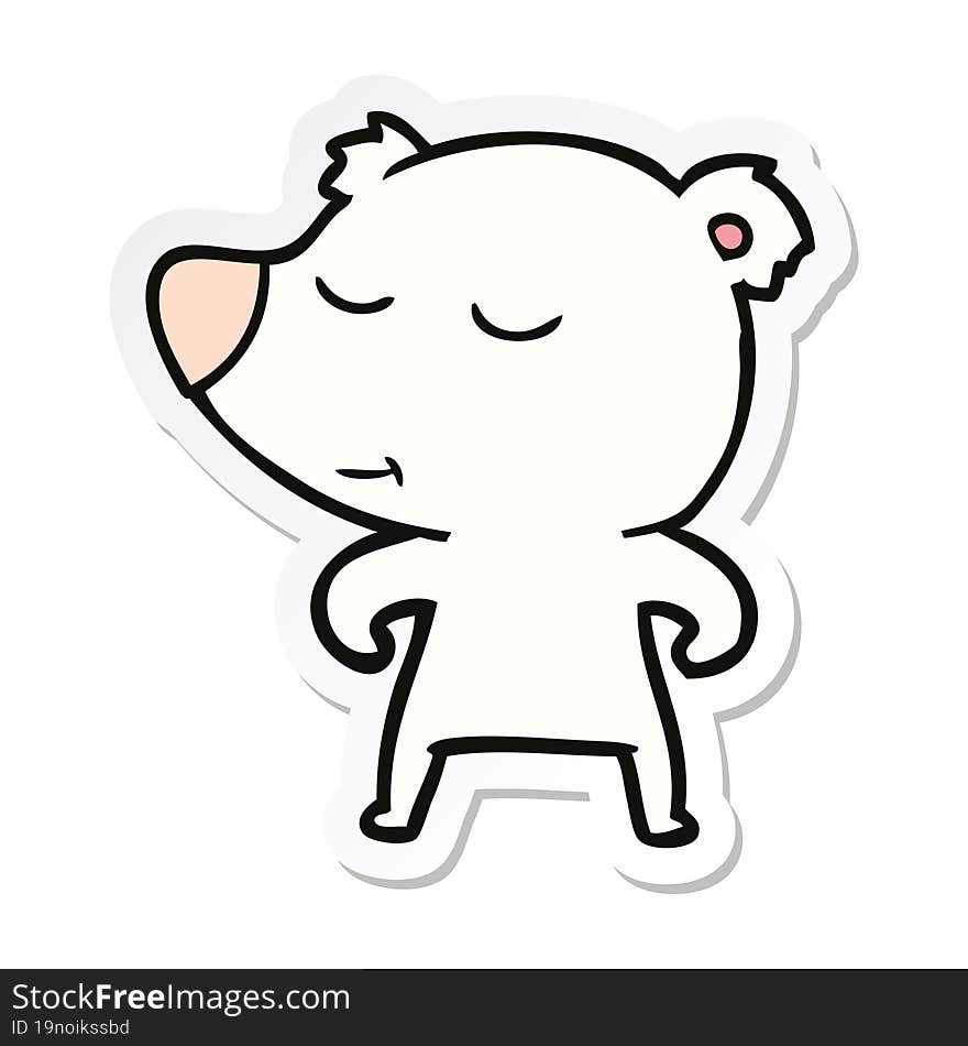 sticker of a cartoon polar bear