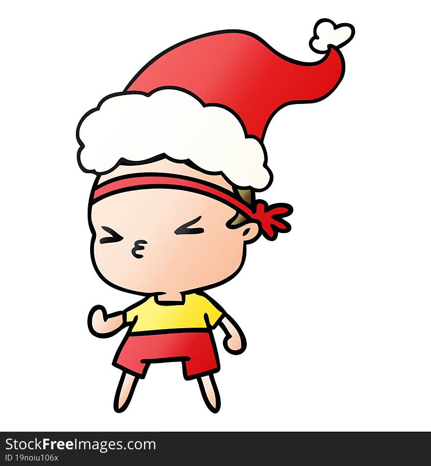 christmas gradient cartoon of kawaii boy