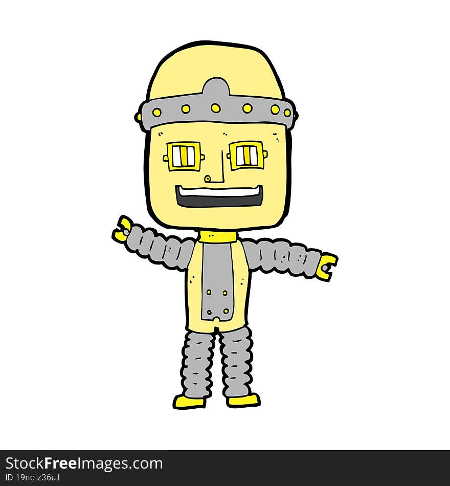 cartoon waving robot