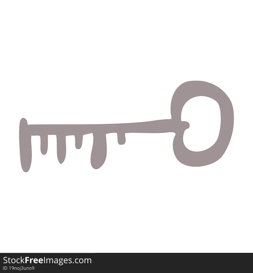 cartoon doodle metal key