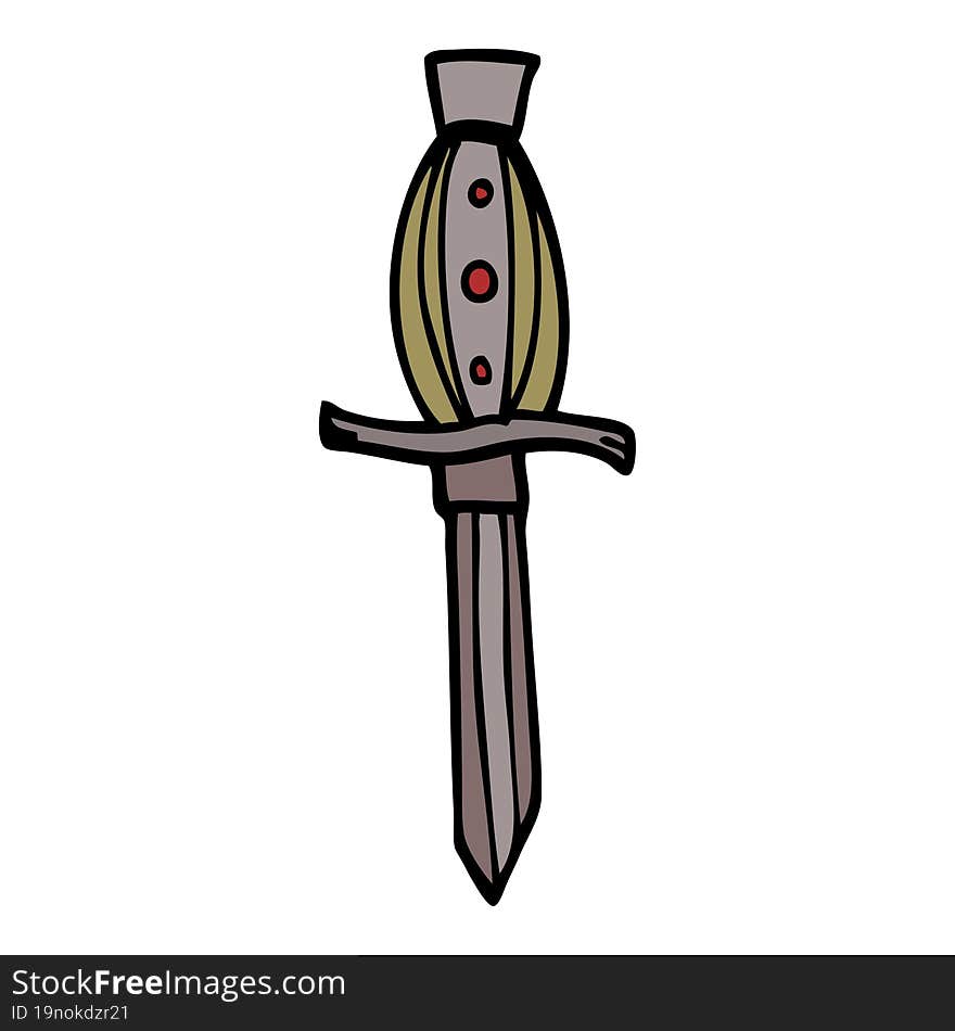 cartoon doodle tattoo dagger symbol