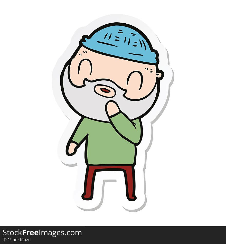 sticker of a cartoon bearded man