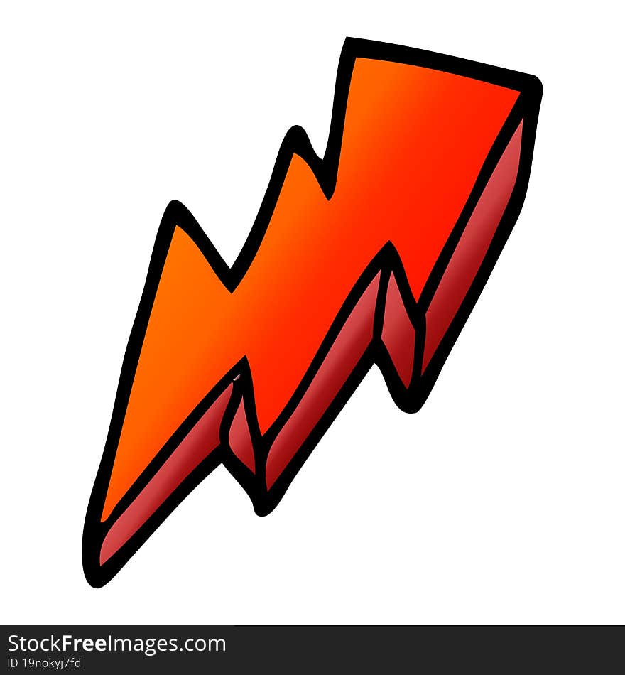 Cartoon Doodle Lightning Bolt Symbol