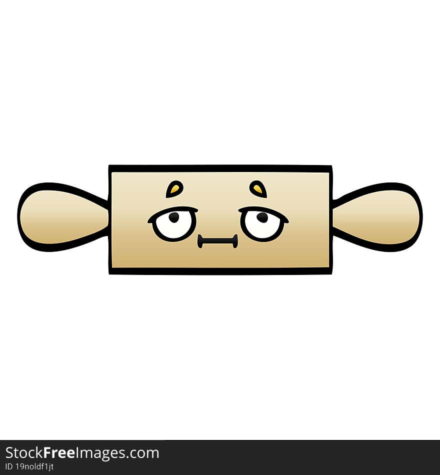 gradient shaded cartoon of a rolling pin