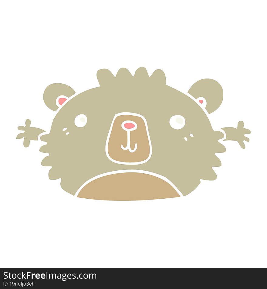 funny flat color style cartoon bear