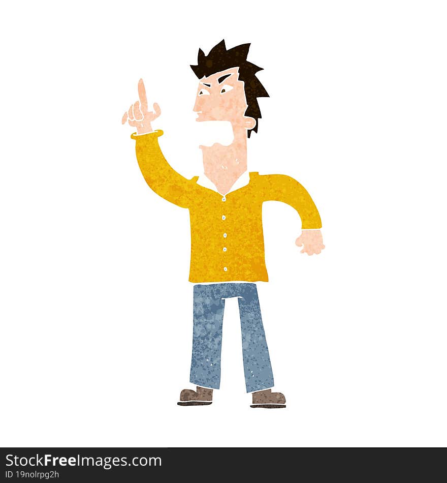 cartoon angry man making point