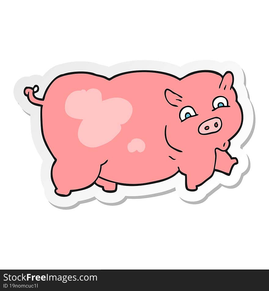 sticker of a cartoon pig