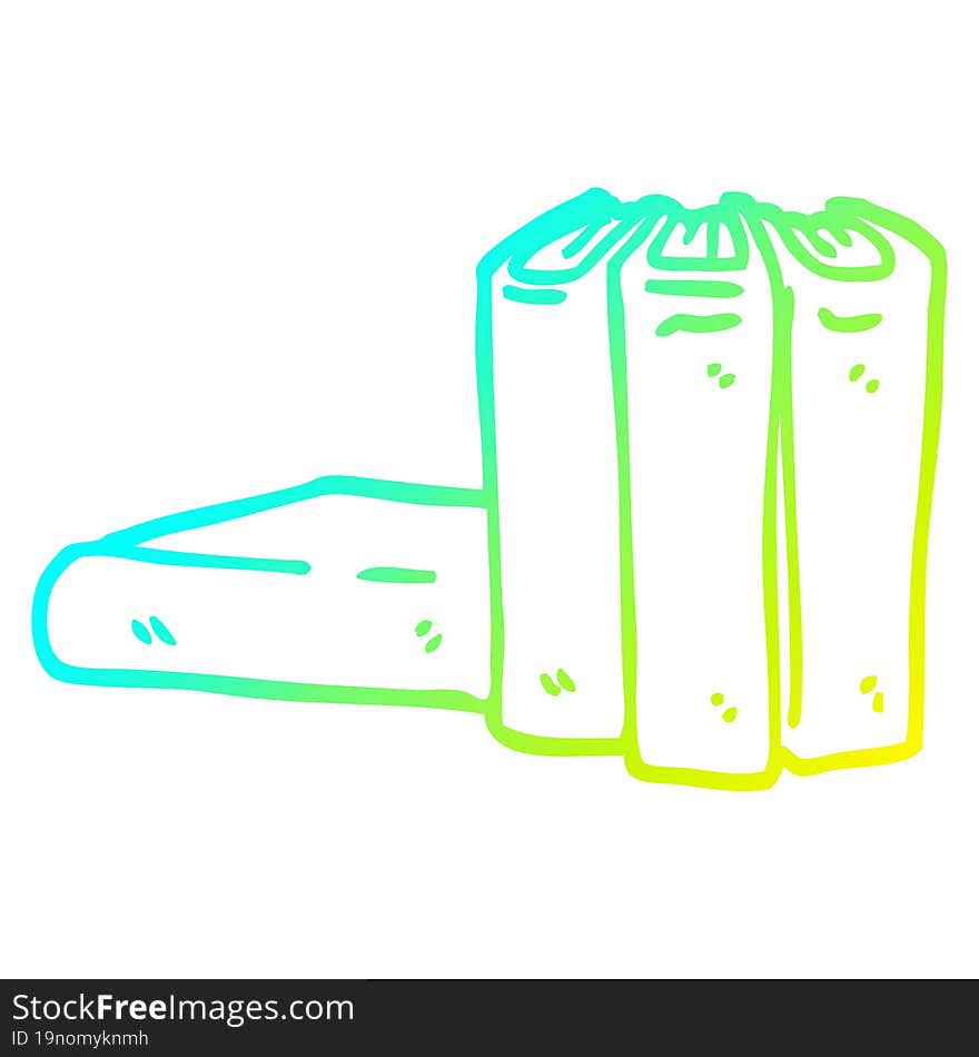 cold gradient line drawing cartoon books