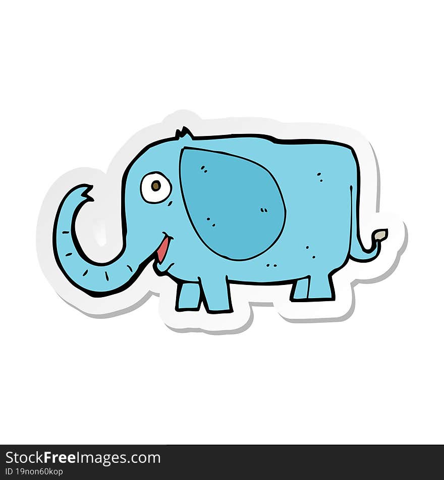 Sticker Of A Cartoon Baby Elephant