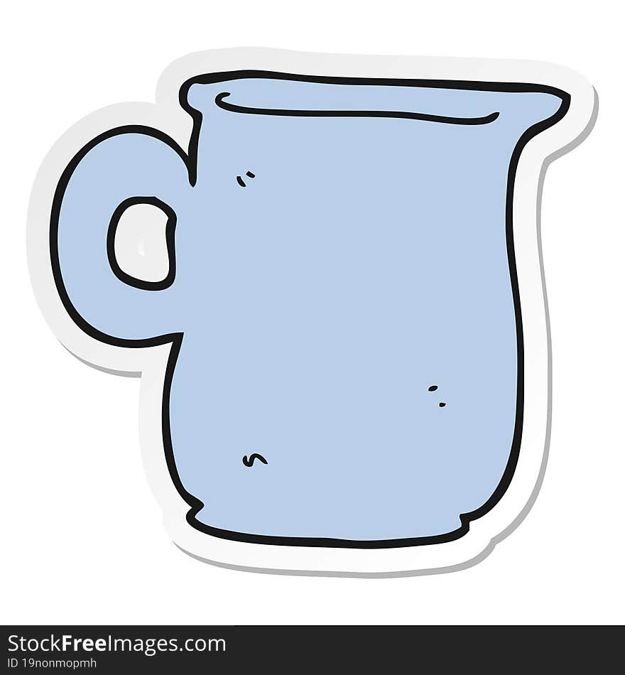 Sticker Of A Cartoon Milk Jug