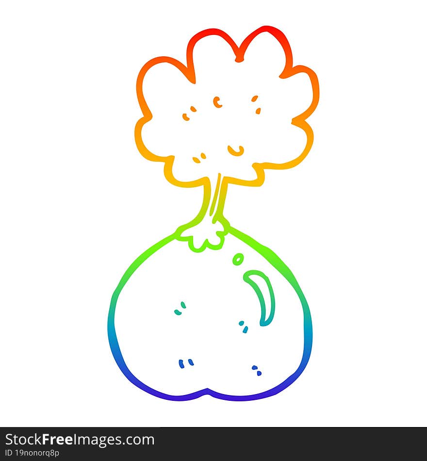 rainbow gradient line drawing cartoon vegetable