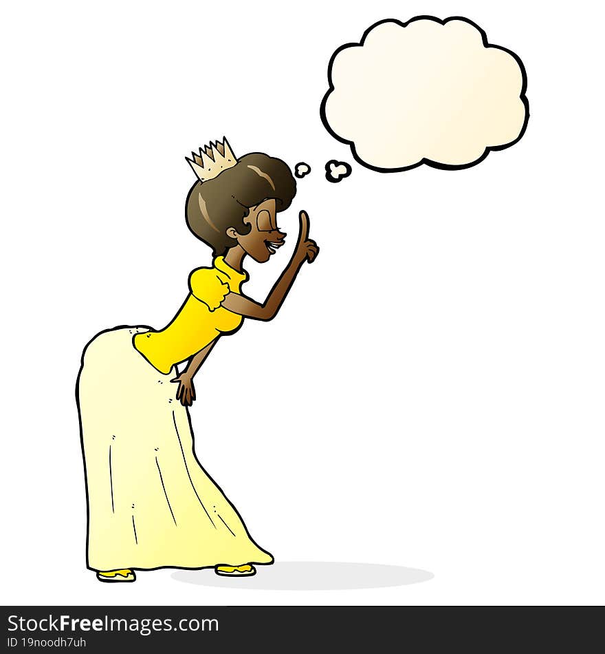 Cartoon Princess With Thought Bubble