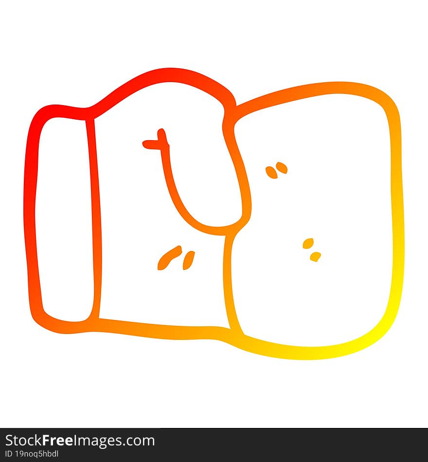 warm gradient line drawing cartoon boxing glove