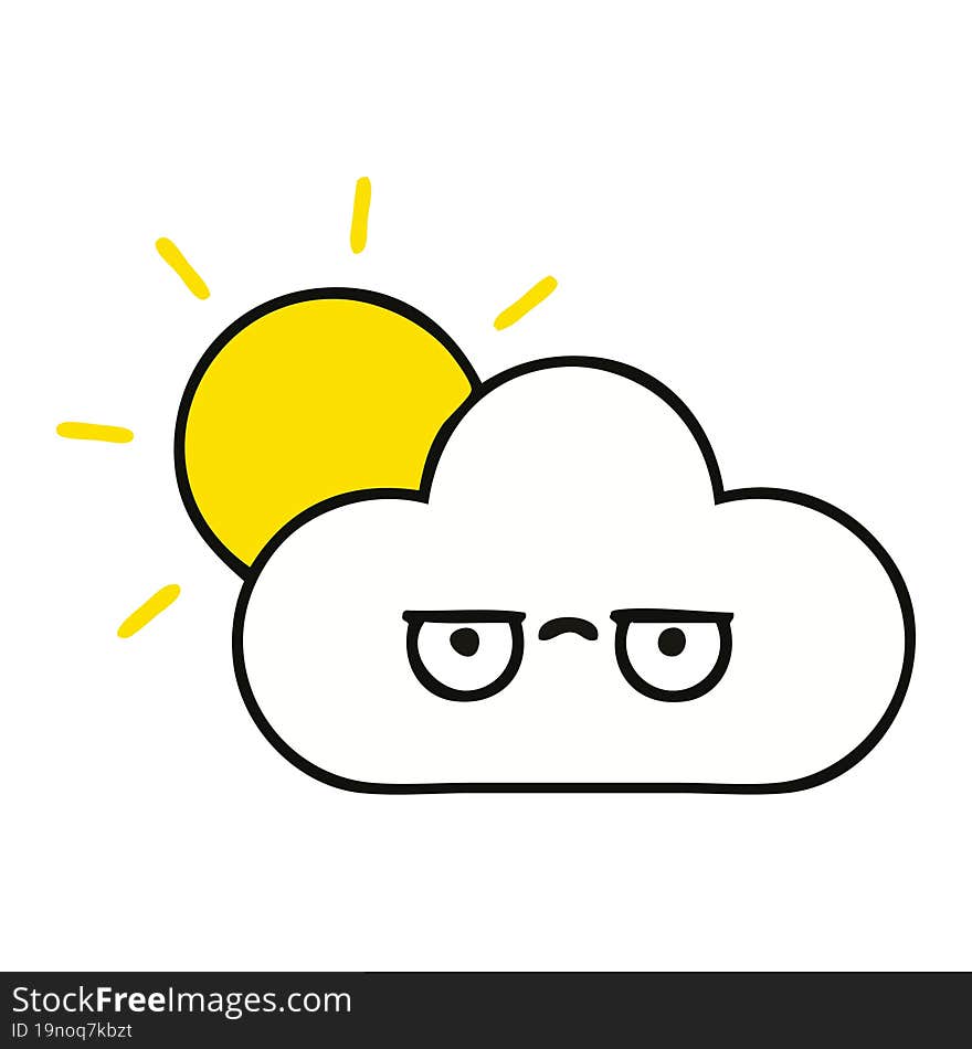 Cute Cartoon Sun And Cloud