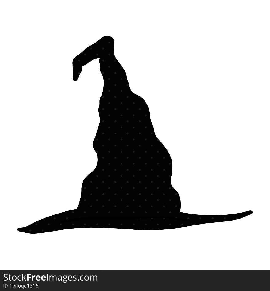 cartoon doodle witch hat