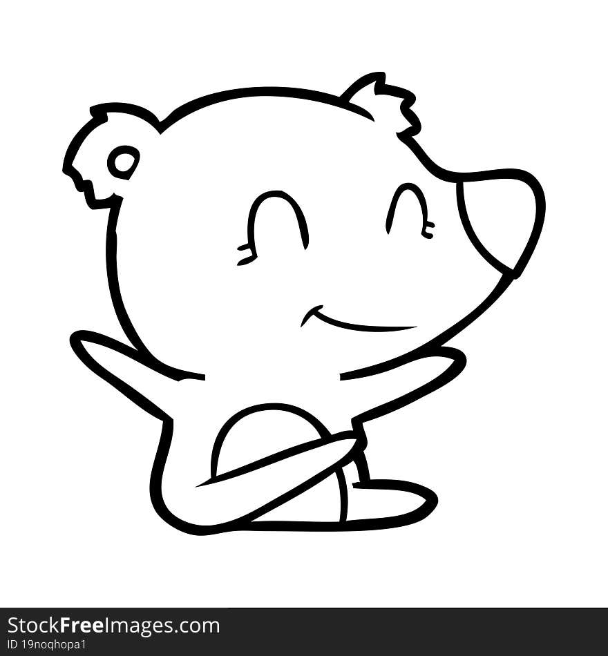 smiling bear cartoon. smiling bear cartoon